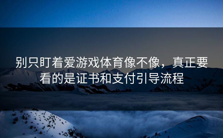 别只盯着爱游戏体育像不像,真正要看的是证书和支付引导流程 别只盯着爱游戏体育像不像,真正要看的是证书和支付引导流程